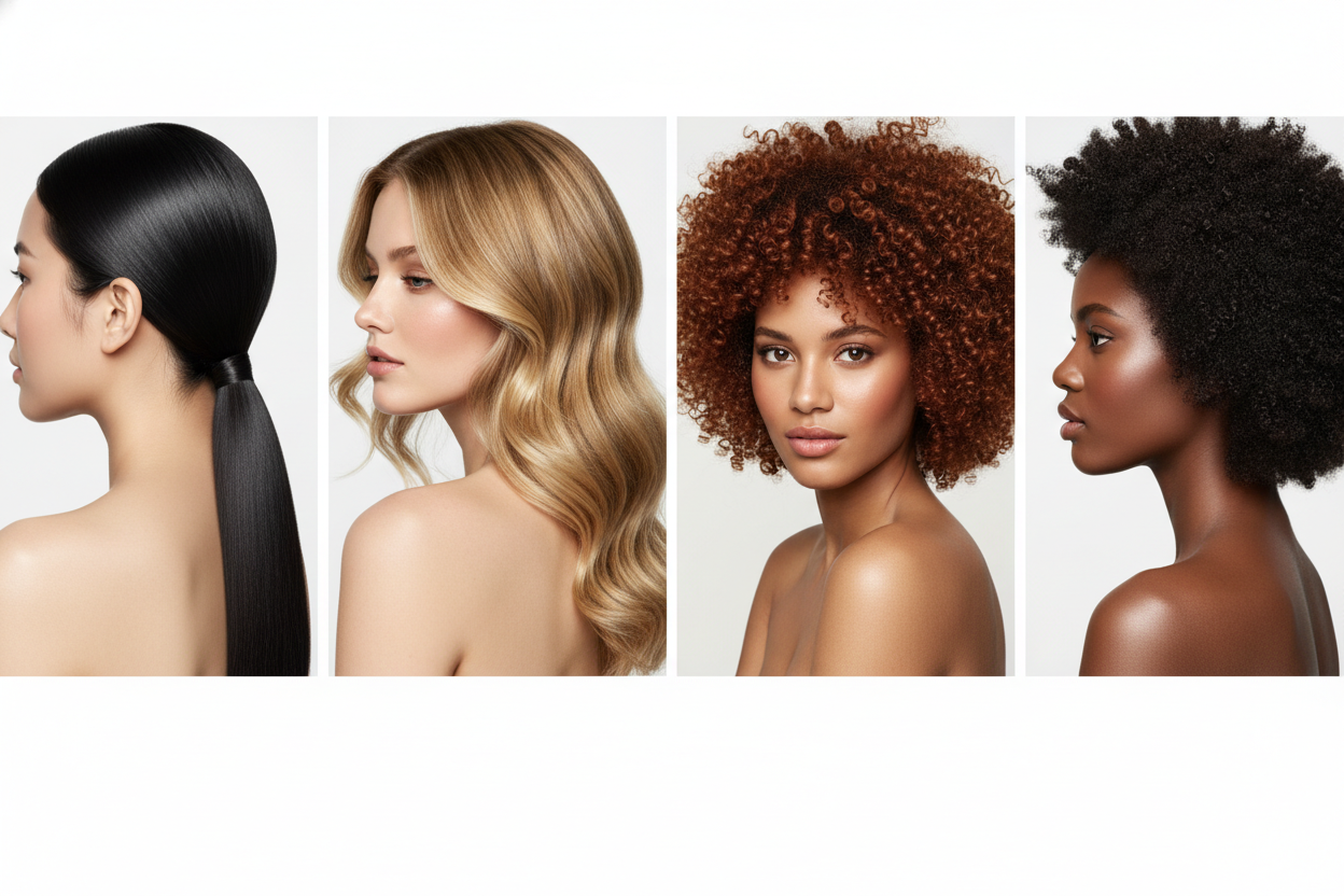 4 different hair types that look amazing and are styled well back to back 